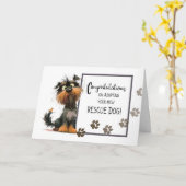 新しい救難犬の採用おめでとう カード (黄色い花)