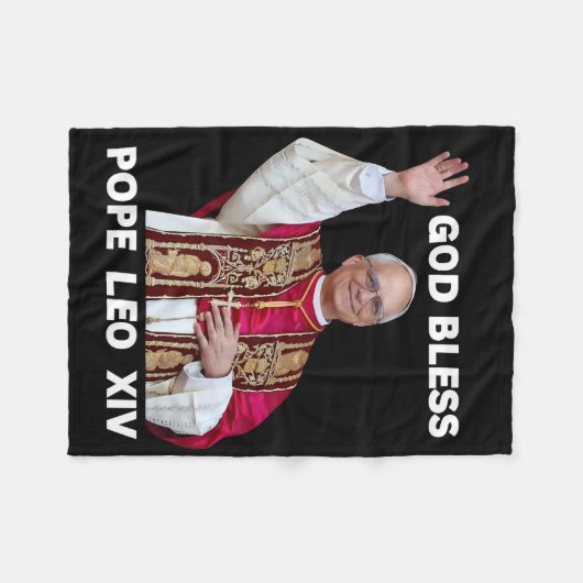 新しい教皇レオ14カトリックのギフトマーチお土産ca フリースブランケット (正面(横))