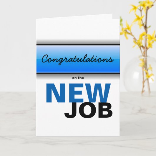 新しい新しい仕事ができておめでとう カード (黄色い花)