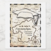 新しい旅が始まるマップ卒業パーティー ワインラベル (シングルラベル)