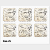 新しい旅の地図の卒業祝い スクエアシール (シート)