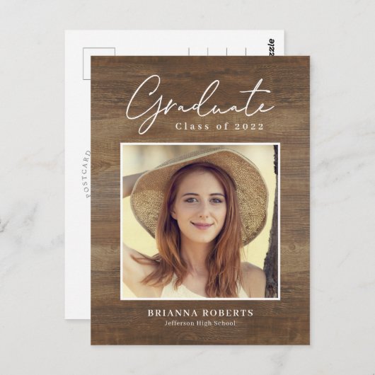 新しい旅素朴の卒業発表ポストカー ポストカード (正面/裏面)