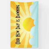 新しい日が明ける 横断幕 (縦)