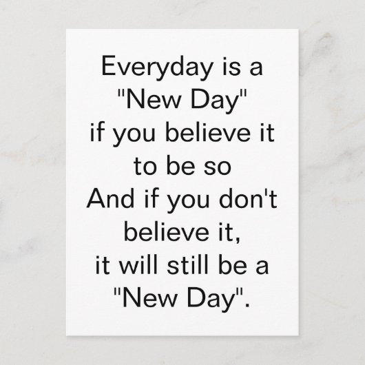 新しい日が続く感動的 ポストカード (正面)