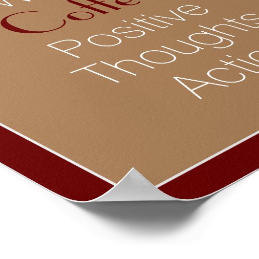 新しい日のコーヒ前向きー思考アクション>引用文 ポスター (角)