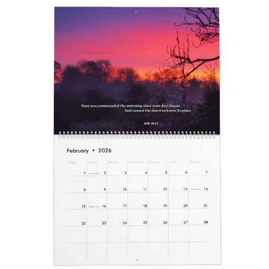 新しい日の信仰的なカレンダー2のページ カレンダー (2月 2026)