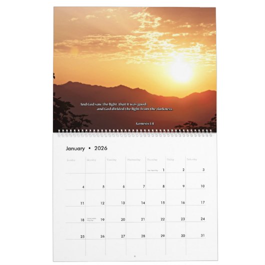 新しい日の信仰的なカレンダー2のページ カレンダー (1月 2026)