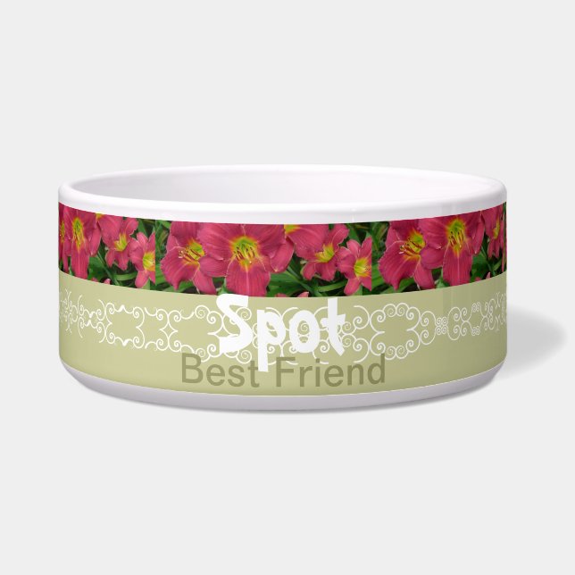 新しい日はワスレグサPMペット皿の庭いじりをします ボウル (正面)