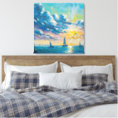 新しい日を迎え入れる キャンバスプリント (インサイチュ (寝室))