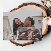 新しい日付の写真で結婚式の日程変更のお知らせ 案内状