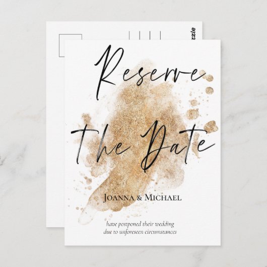 新しい日付の結婚発表の予約 ポストカード (正面/裏面)