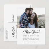 新しい日付スクモダンリの結婚延期 ポストカード (正面/裏面)