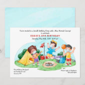 新しい日常の屋外誕生日パーティー 招待状 (正面/裏面)