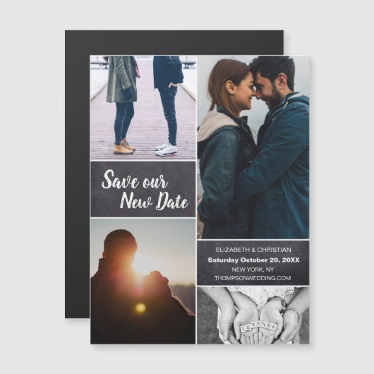 新しい日救付の写真の結婚変更 マグネット招待状 (正面/裏面)