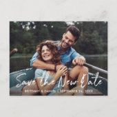 新しい日救付写真の手書きスクリプト ポストカード (正面)