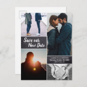 新しい日程での結婚式を救おう! モダンなデザインのポストカード 案内ポストカード (正面/裏面)