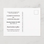 新しい日程での結婚式を救おう! モダンなデザインのポストカード 案内ポストカード (裏面)