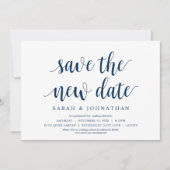 新しい日程の結婚式 変更のお知らせカード 招待状 (正面)