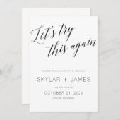 新しい日程を保存しよう。結婚式延期のお知らせカード 招待状 (正面/裏面)