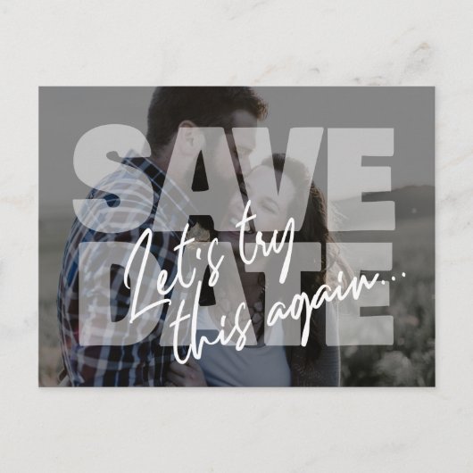 新しい日結婚付の写真を再び救お試しください。 案内ポストカード (正面)