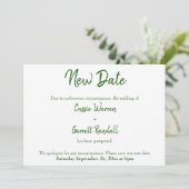 新しい日結婚付の緑と白の発表 招待状 (スタンド正面)