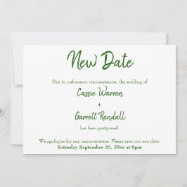 新しい日結婚付の緑と白の発表 招待状