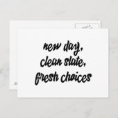 新しい日、クリーンな石板、新しい選択：インスピレーション ポストカード (正面/裏面)