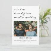 新しい日 同じ愛 小さな結婚式 縮小された写真 案内状 (スタンド正面)