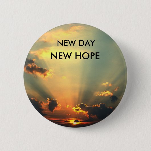新しい日、新しい希望ボタン 缶バッジ (正面)