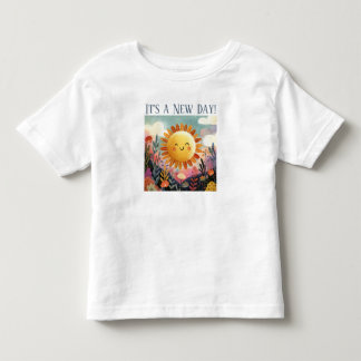 新しい日!花園に輝く太陽 トドラーTシャツ