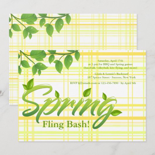 新しい春招待状 招待状 (正面/裏面)