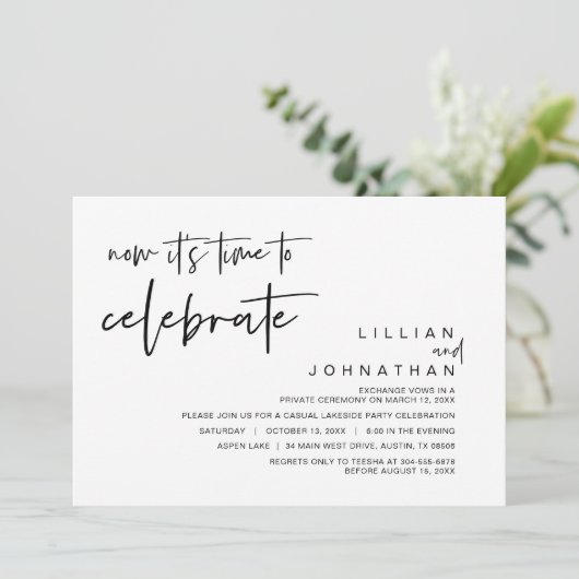 新しい時代の幕開けを祝おう、結婚式の秘密の誓い 招待状 (スタンド正面)