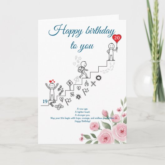 新しい時代、新しい道、誕生日 カード (正面)