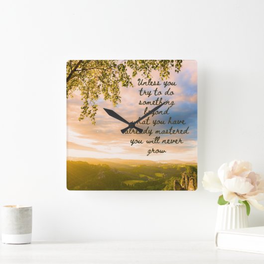 新しい時計を試す スクエア壁時計 (ホーム)