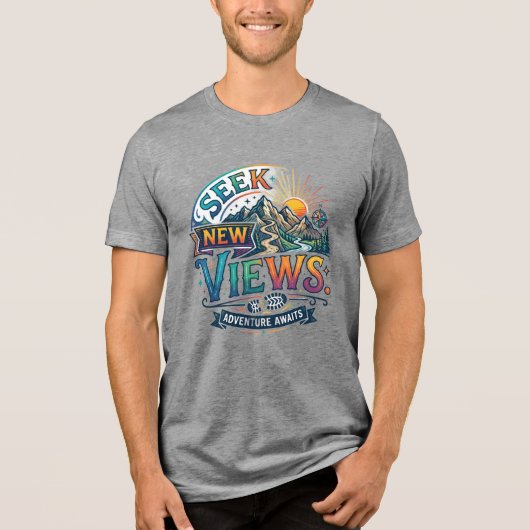 新しい景色を求めて Tシャツ – 冒険にインスピレーションを与えて (正面)