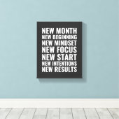 新しい月の新しい開始やる気を起こさせるウォールアート キャンバスプリント (インサイチュ (ウッドフロア))