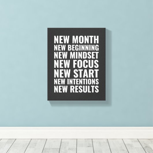新しい月の新しい開始やる気を起こさせるウォールアート キャンバスプリント (インサイチュ (ウッドフロア))