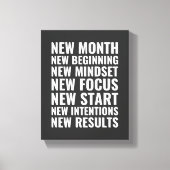 新しい月の新しい開始やる気を起こさせるウォールアート キャンバスプリント (正面)