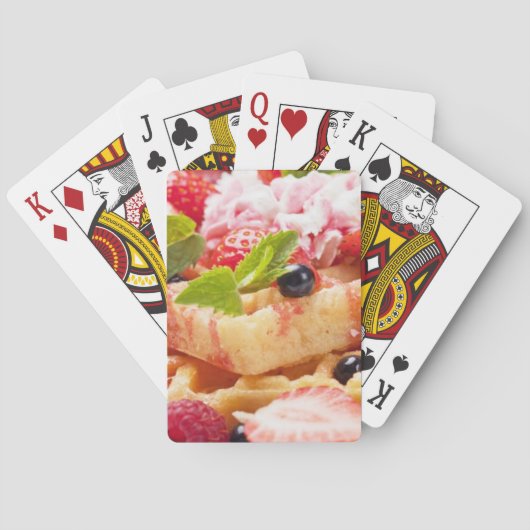 新しい果実フルーツが付いているワッフルのケーキ トランプ (裏面)