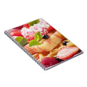 新しい果実フルーツが付いているワッフルのケーキ ノートブック (右側)