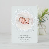 新しい枝 |シルバーフォイル誕生のお知らせ 箔招待状 (立ち正面)