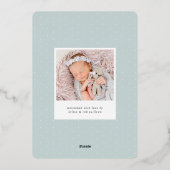 新しい枝 |シルバーフォイル誕生のお知らせ 箔招待状 (裏面)