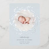 新しい枝 |シルバーフォイル誕生のお知らせ 箔招待状 (正面)