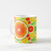 新しい柑橘類のデザイン、かわいいカラフル コーヒーマグカップ (正面左)