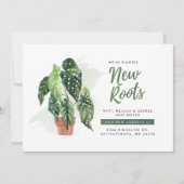 新しい根の植物が新しい住所を移動 案内状 (正面)