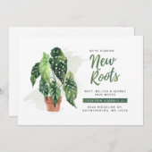 新しい根の植物が新しい住所を移動 案内状 (正面/裏面)