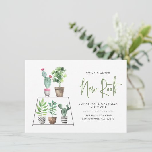 新しい根の植物を植えて移動 案内状 (スタンド正面)