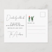 新しい根を下ろしたお家の住所 おしゃれな水彩画のサボテンイラスト 引っ越しのお知らせ 案内ポストカード (裏面)