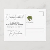 新しい根を下ろした住所 オークの木 水彩画 引っ越し 案内ポストカード (裏面)