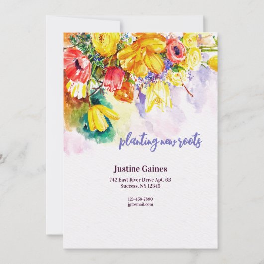 新しい根を下ろすお知らせ 案内状 (正面)